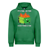 Emerald dumpster fire its fine im fine Urban Hoodie - linhVisuals