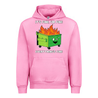 Fuchsia Pink dumpster fire its fine im fine Urban Hoodie - linhVisuals