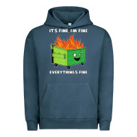 Pigment Midnight Navy dumpster fire its fine im fine Urban Hoodie - linhVisuals