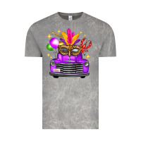 Cloud Rock Mardi Gras Truck Leopard Mask Vintage Tee - FaDigitalArtStudio
