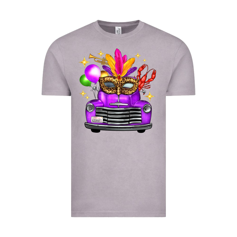 Mardi Gras Truck Leopard Mask Vintage Tee by FaDigitalArtStudio | Teevron