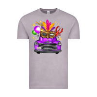 Vintage Zinc Mardi Gras Truck Leopard Mask Vintage Tee - FaDigitalArtStudio