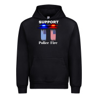 Black support our police & fire departments   1st responders premium Urban Hoodie - linhVisuals