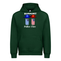 Forest Green support our police & fire departments   1st responders premium Urban Hoodie - linhVisuals