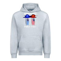 Heather Grey support our police & fire departments   1st responders premium Urban Hoodie - linhVisuals