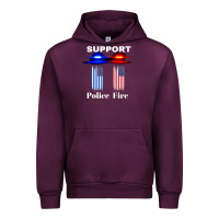 Mauve Wine support our police & fire departments   1st responders premium Urban Hoodie - linhVisuals