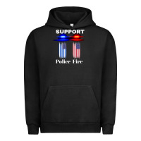 Pigment Black support our police & fire departments   1st responders premium Urban Hoodie - linhVisuals