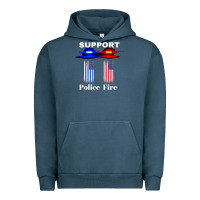 Pigment Midnight Navy support our police & fire departments   1st responders premium Urban Hoodie - linhVisuals