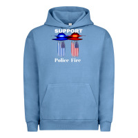 Pigment Pebble Blue support our police & fire departments   1st responders premium Urban Hoodie - linhVisuals