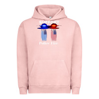 Pigment Salmon support our police & fire departments   1st responders premium Urban Hoodie - linhVisuals