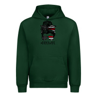 Forest Green fire wife messy bun firefighter wife thin red line husband Urban Hoodie - linhVisuals