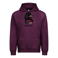 Mauve Wine fire wife messy bun firefighter wife thin red line husband Urban Hoodie - linhVisuals
