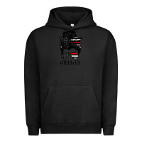 Pigment Black fire wife messy bun firefighter wife thin red line husband Urban Hoodie - linhVisuals