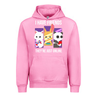 Fuchsia Pink i have friends they are just online Urban Hoodie - linhVisuals
