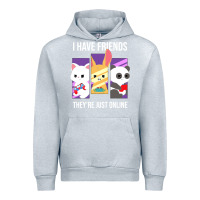 Heather Grey i have friends they are just online Urban Hoodie - linhVisuals