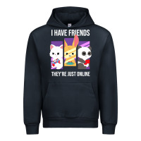 Navy i have friends they are just online Urban Hoodie - linhVisuals