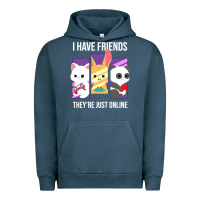 Pigment Midnight Navy i have friends they are just online Urban Hoodie - linhVisuals