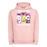 Pigment Salmon i have friends they are just online Urban Hoodie - linhVisuals