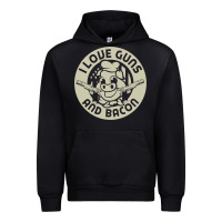 Black i love guns bacon pork pig funny gun Urban Hoodie - linhVisuals