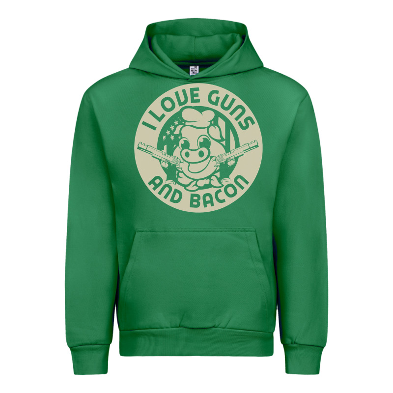 I Love Guns Bacon Pork Pig Funny Gun Urban Hoodie by linhVisuals | Teevron