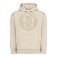 Pigment French Oak i love guns bacon pork pig funny gun Urban Hoodie - linhVisuals
