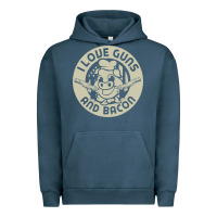 Pigment Midnight Navy i love guns bacon pork pig funny gun Urban Hoodie - linhVisuals