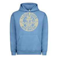 Pigment Pebble Blue i love guns bacon pork pig funny gun Urban Hoodie - linhVisuals