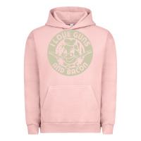 Pigment Salmon i love guns bacon pork pig funny gun Urban Hoodie - linhVisuals