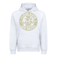 White i love guns bacon pork pig funny gun Urban Hoodie - linhVisuals