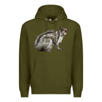 Army Green Gray Squirrel Premium Hoodie - LillyAllenDesigns