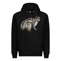 Black Gray Squirrel Premium Hoodie - LillyAllenDesigns