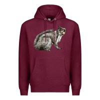 Burgundy Gray Squirrel Premium Hoodie - LillyAllenDesigns