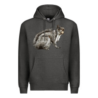 Charcoal Heather Gray Squirrel Premium Hoodie - LillyAllenDesigns