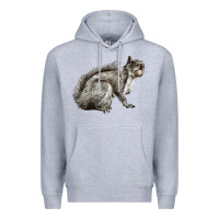 Heather Grey Gray Squirrel Premium Hoodie - LillyAllenDesigns