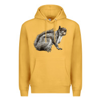 Mustard Gray Squirrel Premium Hoodie - LillyAllenDesigns