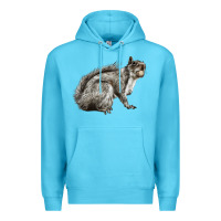 Ocean Blue Gray Squirrel Premium Hoodie - LillyAllenDesigns