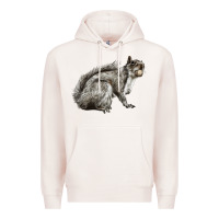 Pale Pink Gray Squirrel Premium Hoodie - LillyAllenDesigns