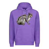Purple Gray Squirrel Premium Hoodie - LillyAllenDesigns