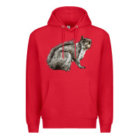Red Gray Squirrel Premium Hoodie - LillyAllenDesigns
