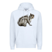 White Gray Squirrel Premium Hoodie - LillyAllenDesigns