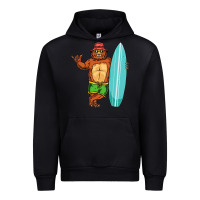 Black surfing premium Urban Hoodie - linhVisuals