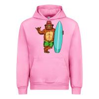 Fuchsia Pink surfing premium Urban Hoodie - linhVisuals