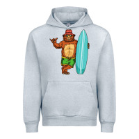 Heather Grey surfing premium Urban Hoodie - linhVisuals