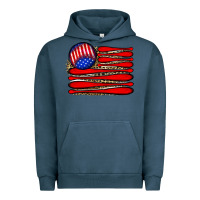 Pigment Midnight Navy leopard baseball flag5 Urban Hoodie - JahusDesignShop