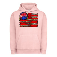 Pigment Salmon leopard baseball flag5 Urban Hoodie - JahusDesignShop
