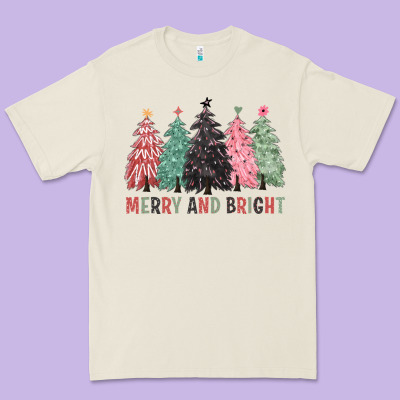 Merry And Bright Premium Tee Designed By Cowgirlartshop