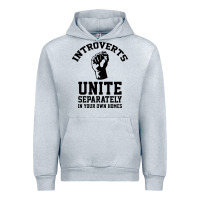 Heather Grey introverts unite Urban Hoodie - linhVisuals