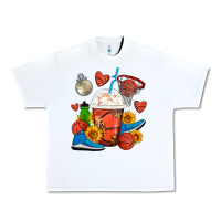 White Basketball Frappe Coffee Urban Heavy Tee - FaDigitalArtStudio