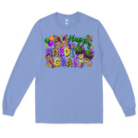 Colony Blue happy mardi gras Long Sleeve Tee - FaDigitalArtStudio