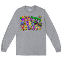 Heather Grey happy mardi gras Long Sleeve Tee - FaDigitalArtStudio